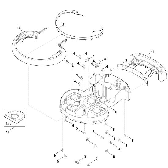 Picture of B - Lower housing impact sensor MI 555.0 C