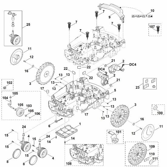 Picture of C - Lower housing, chassis MI 632.0