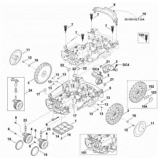 Picture of C - Lower housing, chassis MI 632.0 C