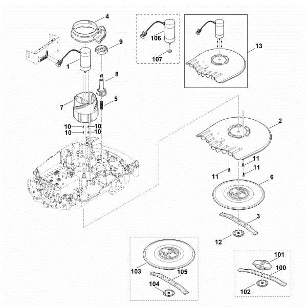 Picture of D - Mowing deck, height adjustment MI 632.0 P