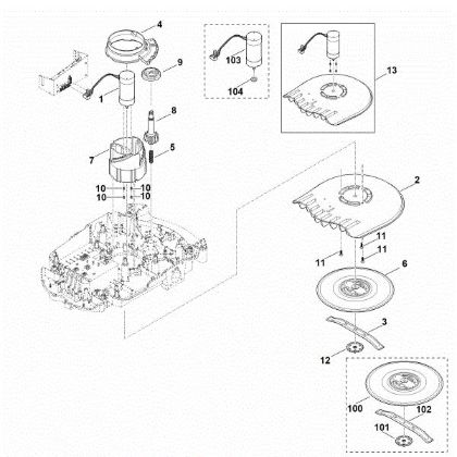 Picture of D - Mowing deck, height adjustment MI 632.0 PC