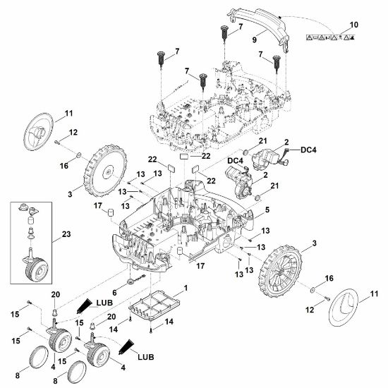 Picture of C - Lower housing, chassis MI 632.1 C