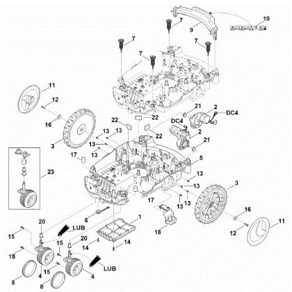 Picture of C - Lower housing, chassis MI 632.1 M