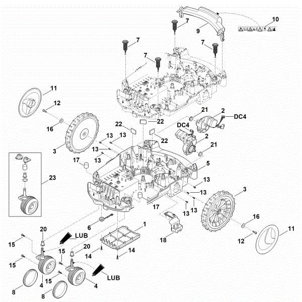 Picture of C - Lower housing, chassis MI 632.1 M