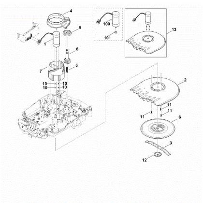 Picture of D - Mowing deck, height adjustment MI 632.1 M
