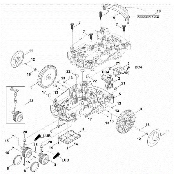 Picture of C - Lower housing, chassis MI 632.1 P