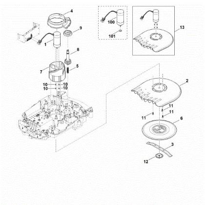 Picture of D - Mowing deck, height adjustment MI 632.1 PC