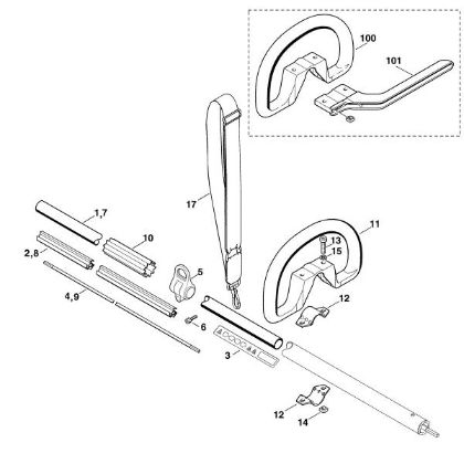 Picture of B - Drive tube, loop handle HEL 600 K