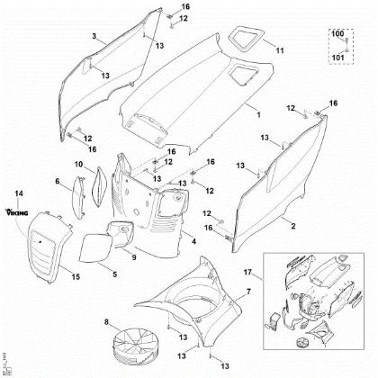 Picture of E - Engine hood MT 5097.0 C