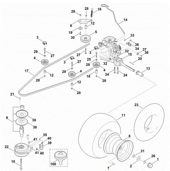 Picture of I - Gearbox, rear wheel, blade clutch MT 5097.1 C