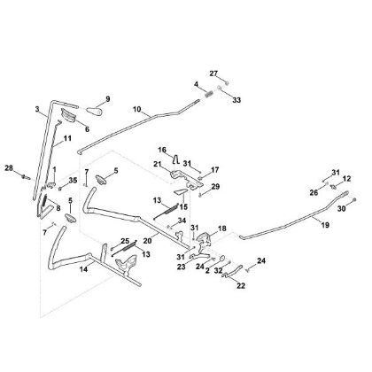 Picture of J - Brake, Parking brake, Control lever MT 5097.1 C