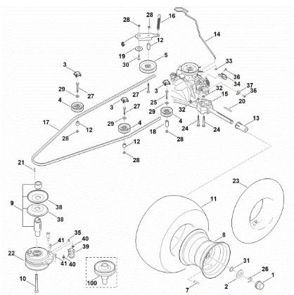 Picture of I - Gearbox, rear wheel, blade clutch MT 5097.1 Z