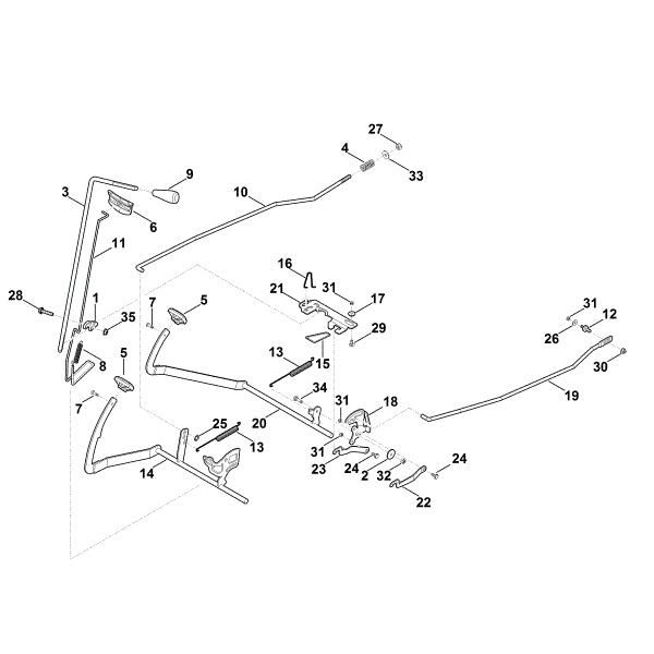 Picture of J - Brake, Parking brake, Control lever MT 5097.1 Z