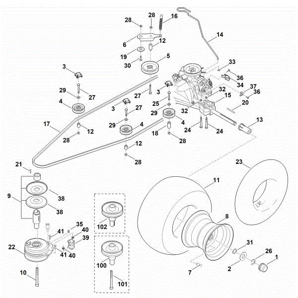 Picture of I - Gearbox, rear wheel, blade clutch MT 5112.1 Z