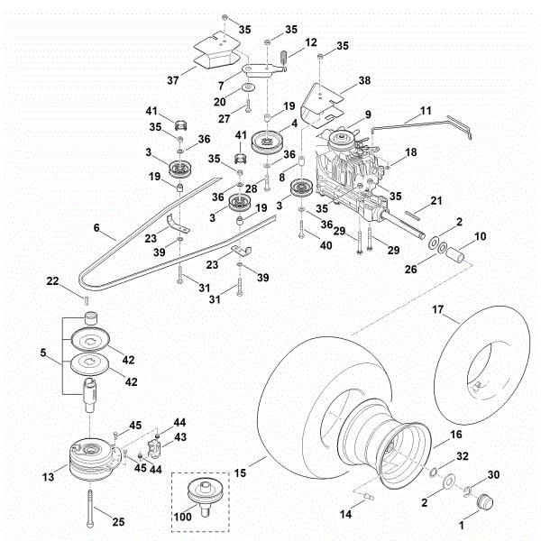 Picture of J - Gearbox, rear wheel, blade clutch MT 6127.0 KL