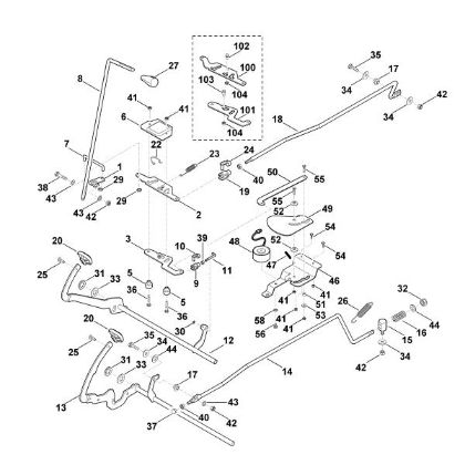 Picture of K - Brake, control lever, cruise control MT 6127.0 KL
