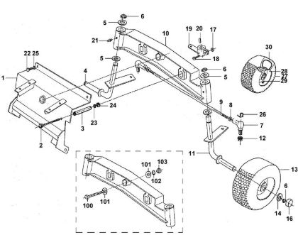 Picture of B - Front axle MT 640 (1997)