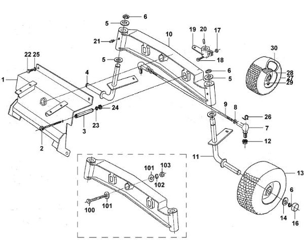 Picture of B - Front axle MT 640 (1997)