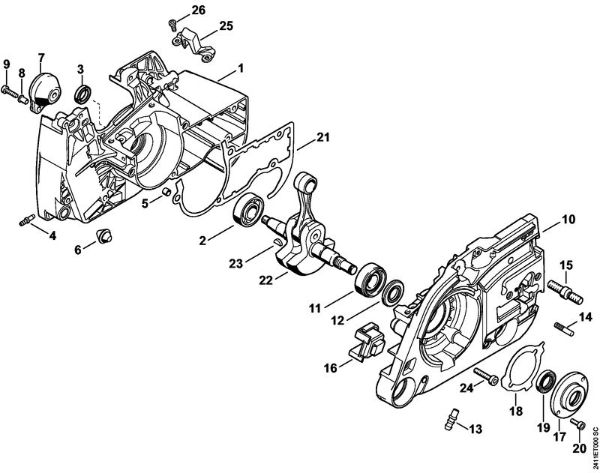Crankcase, Crankshaft GS 461 GS 461 brand Stihl