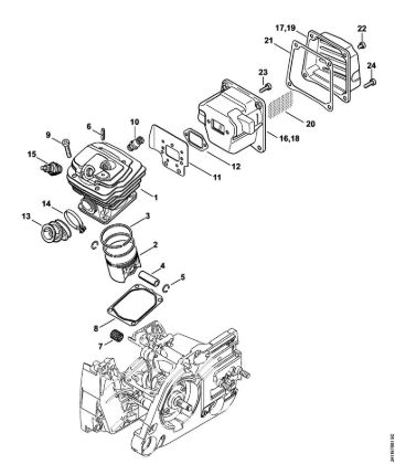 Cylinder, Muffler GS 461 GS 461 brand Stihl
