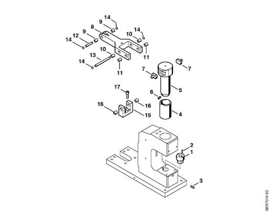 Rivet spinning attachment NG 3 NG 3 NG 3 brand Stihl