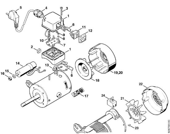 Electric motor 230V/50Hz HOS HOS brand Stihl