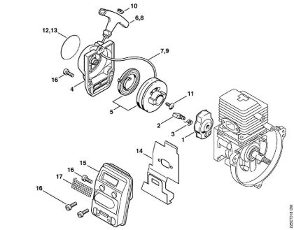 Rewind starter, Muffler FH 75 FH 75 brand Stihl