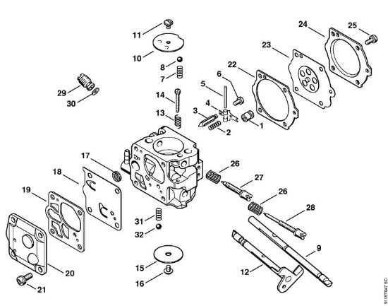 Carburetor WJ-113 P 835, P 840 P 835 brand Stihl