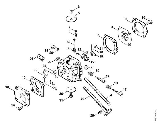 Carburetor HS-271 P 835, P 840 P 840 brand Stihl