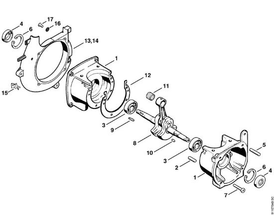 Crankcase P 835, P 840 P 840 brand Stihl