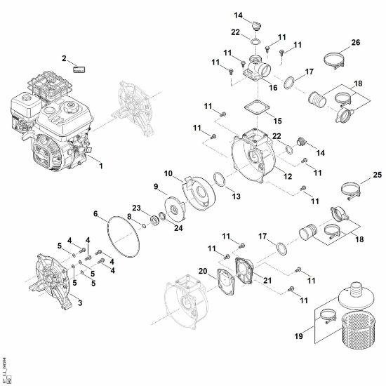 Picture of B - Motor, pump WP 300.0