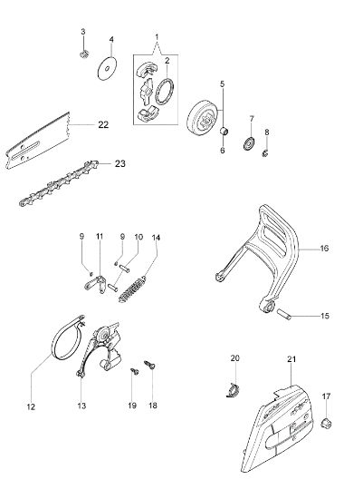 Chain cover and clutch GS 350 (Euro 2) Chainsaw