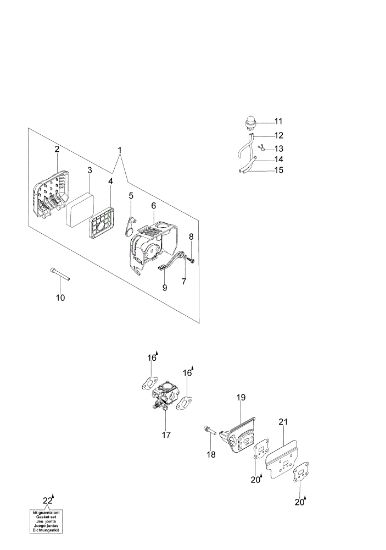 Air filter and carburetor WP 300 (Euro 2) Water pump