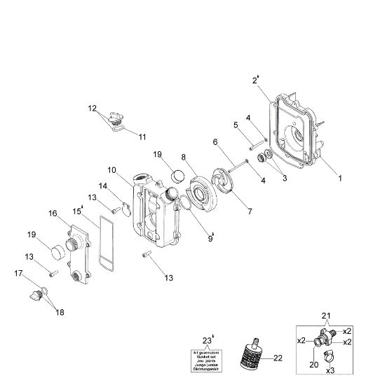 Pump assembly WP 300 (Euro 2) Water pump