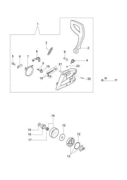 Clutch and brake GS 44 (Euro 0) Chainsaw