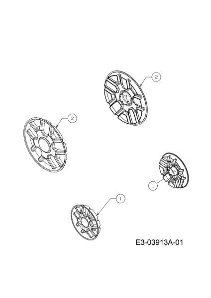 Wheel covers G 55 VBX 4-IN-1 Cat. 2010 Lawnmower