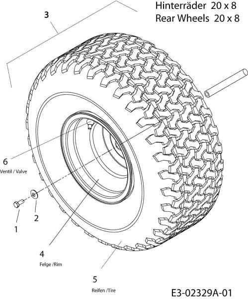 Rear wheels POLO 108/17,5 H Garden tractor