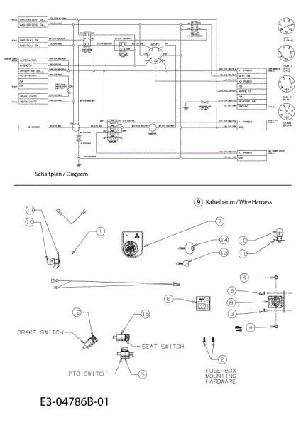 Electric diagram KROSSER 92/16 H Cat. 2010 Garden tractor