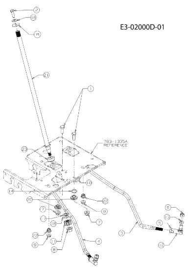 Steering assembly KROSSER 105/22 H Cat. 2010 Garden tractor