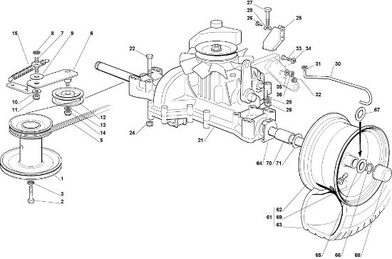 Transmission OM 72C/12,5H Cat.2010 Garden tractor