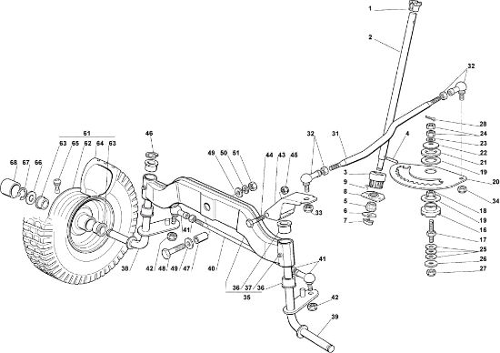 Steering arm OM 122C/22H Cat.2010 Garden tractor