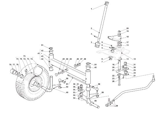 Steering arm OM 93C/13,5H Cat.2010 Garden tractor