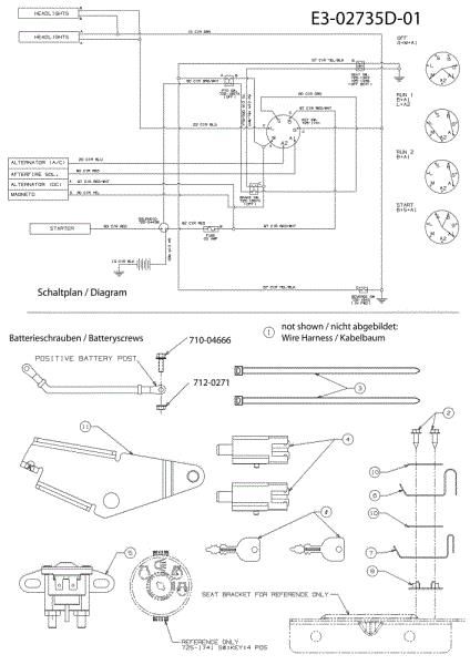 Electric diagram (1/2) TORNADO 95/11,5 T Cat.2010 Garden tractor