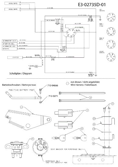 Electric diagram (1/2) TORNADO 108/15,5 T Cat.2010 Garden tractor
