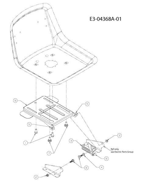 Seat support TORNADO 108/18,5 H Cat.2010 Garden tractor