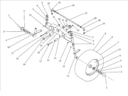 Front axle OM 105J/22H Cat.2010 Garden tractor (only for the German market)