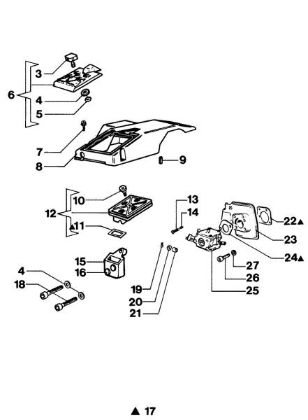 Air filter and carburetor 264F Deluxe Chainsaw