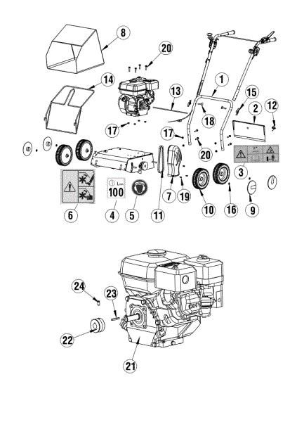 Illustrated parts list 1 SR 35 B45 Scarifier