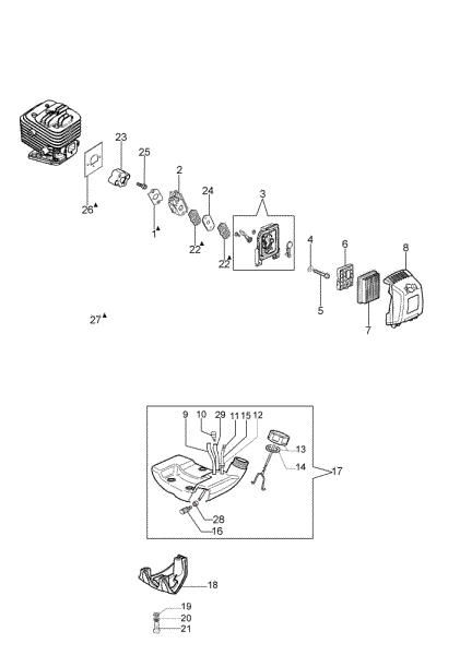 Tank and air filter BC 280 H Hedgetrimmer