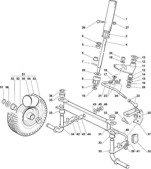 Steering arm OM 63C/6,5V Cat.2011 Garden tractor